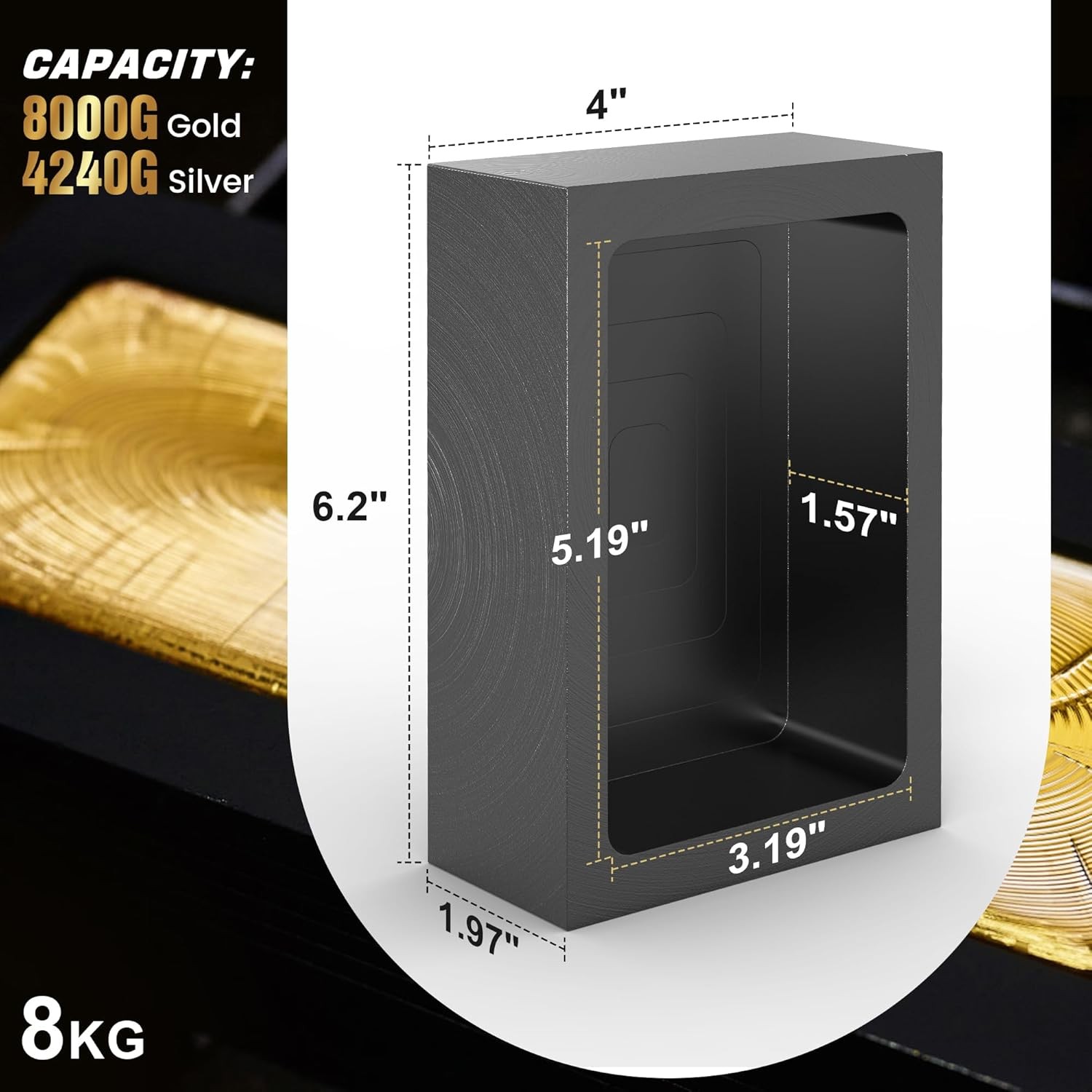 8Kg Premium Graphite Ingot Mold for Metal Casting – High-Purity Materia