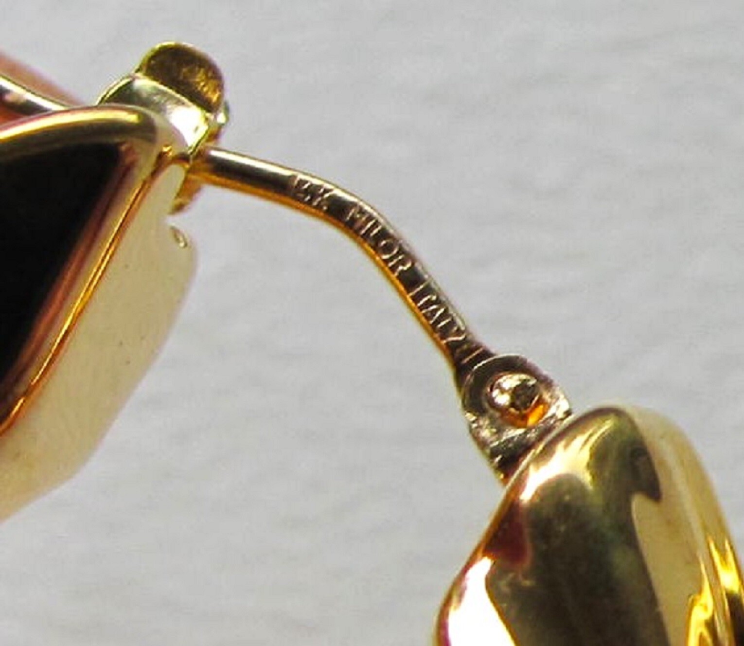 Vintage Italian 14K Gold Large Hoop Earrings 1980’s 10.7 grams