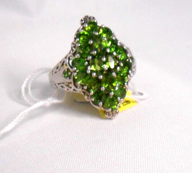 Chrome Diopside Ring in Platinum Over Sterling Silver (Size 9.0) 3.0 ctw