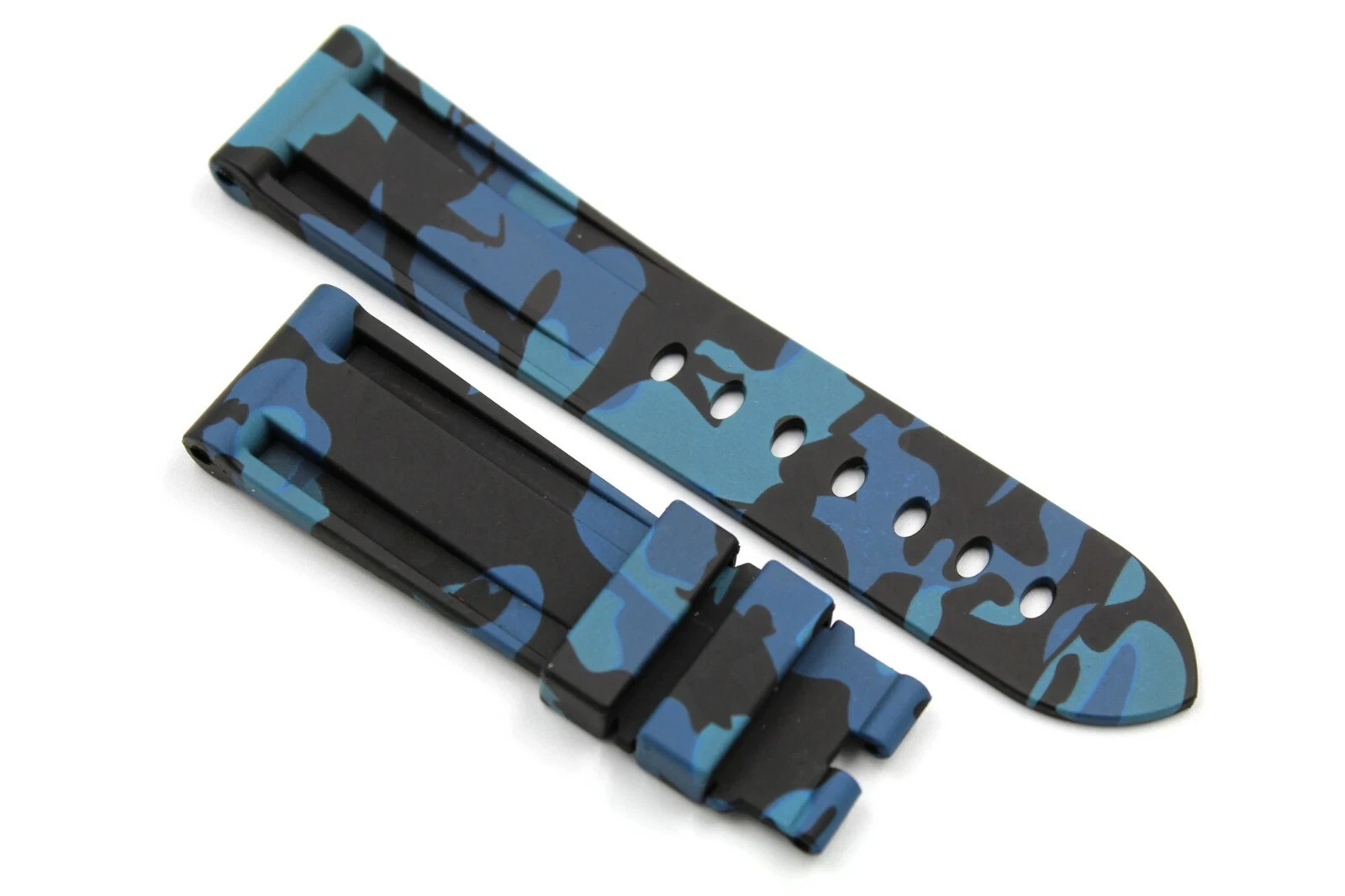 Blue Camouflage Silicone Strap Various Sizes Waterproof Soft New