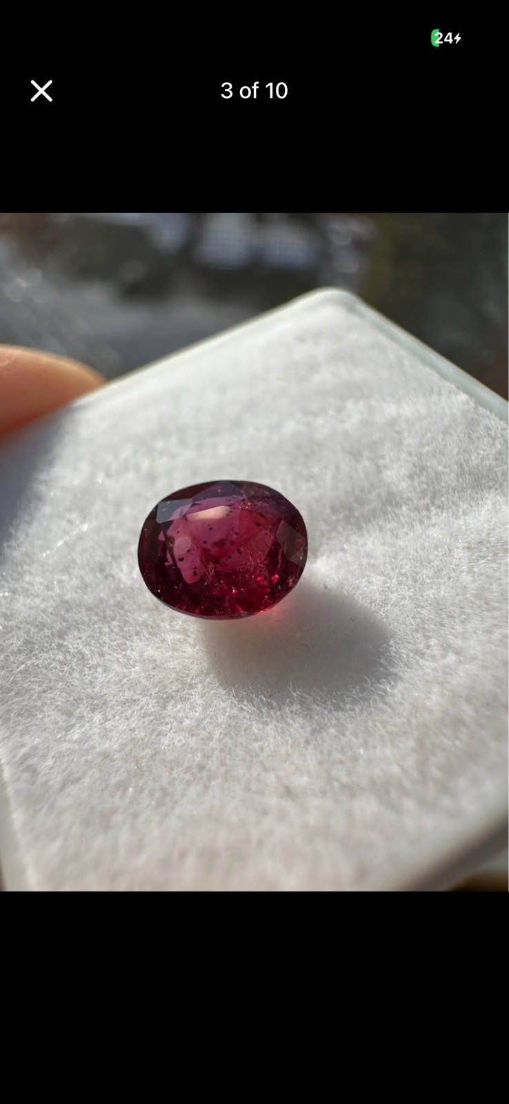 1.06ct Ruby Certified Unheated Natural Red Faceted Oval Cut Gem From Mozambique