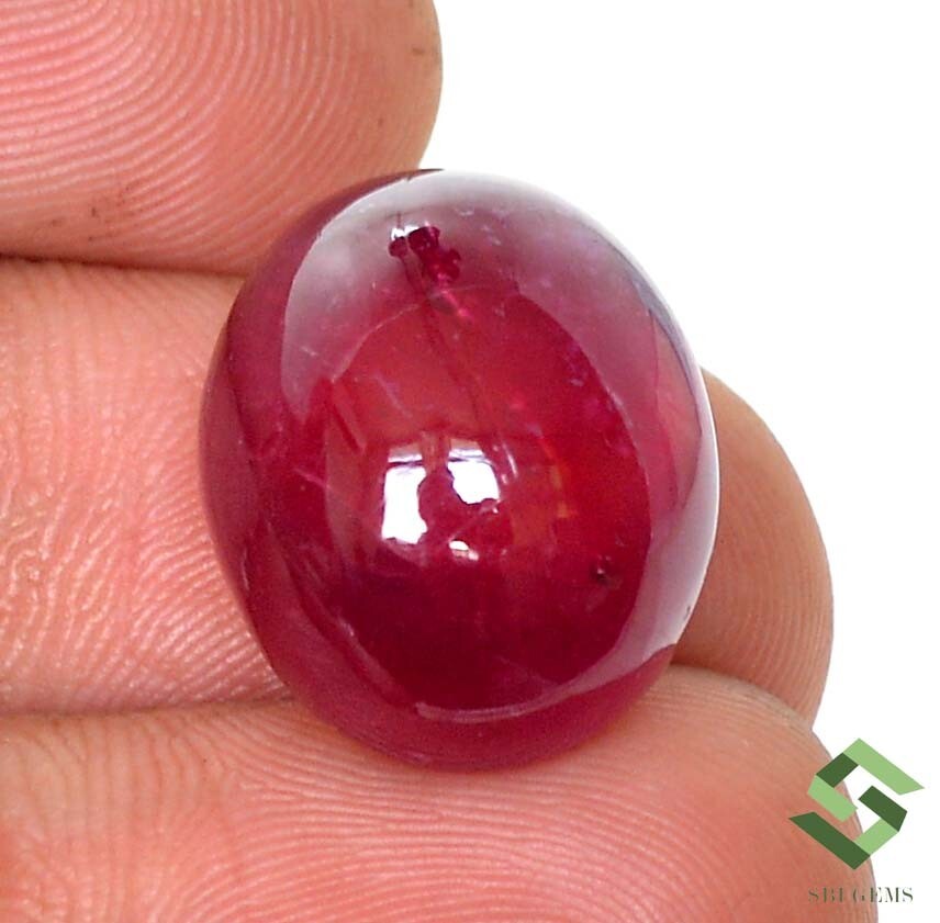 18.50×15.50 mm Natural Ruby Oval Cabochon 36.80 CTS Mozambique Loose Gemstone GF