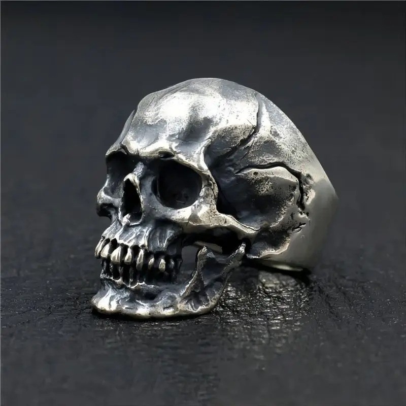 Men’s Stainless Steel Gothic Skull Ring Unique Punk Retro Biker Motorcycle