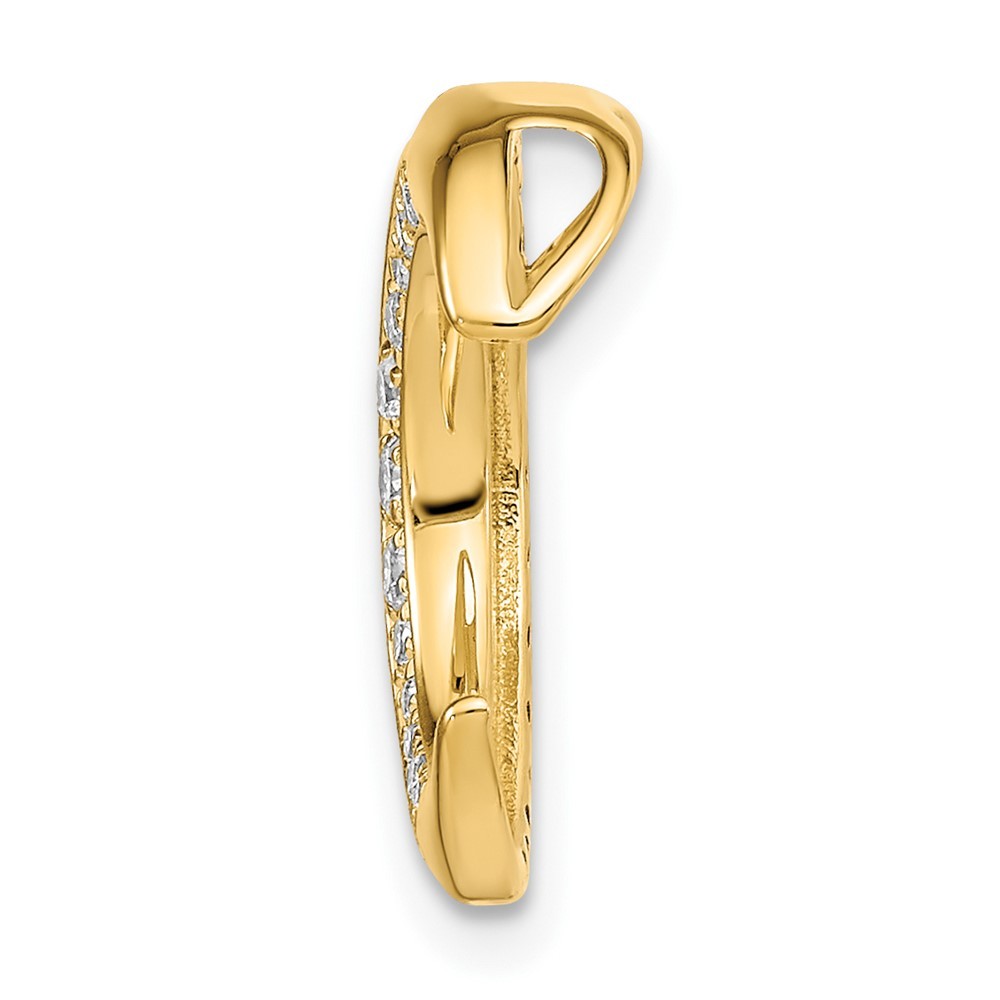 14k Yellow Gold 0.36 Ct Moon Sapphire and Diamond Chain Slide Pendant 1.95g