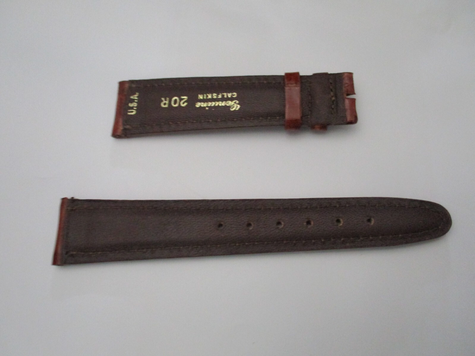 GENUINE leather brown watchstrap watch band strap 20 mm brown croco USA