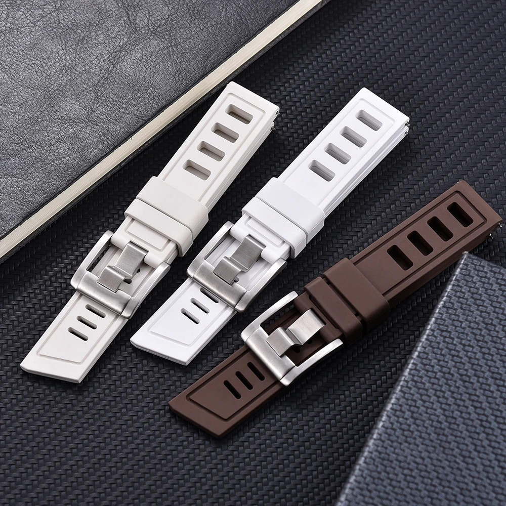 FKM Rubber Watch Strap Quick Release Waterproof Diving Watches Band 20mm/22mm