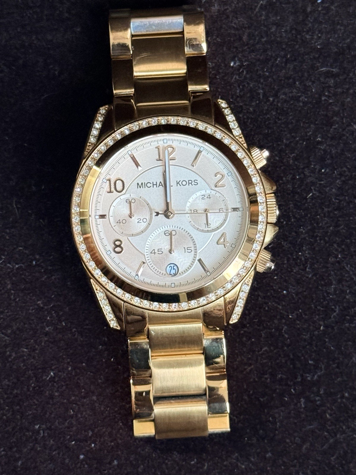 Michael Kors Blair Rose Gold Dial Chronograph Watch MK5263 Great Shape.
