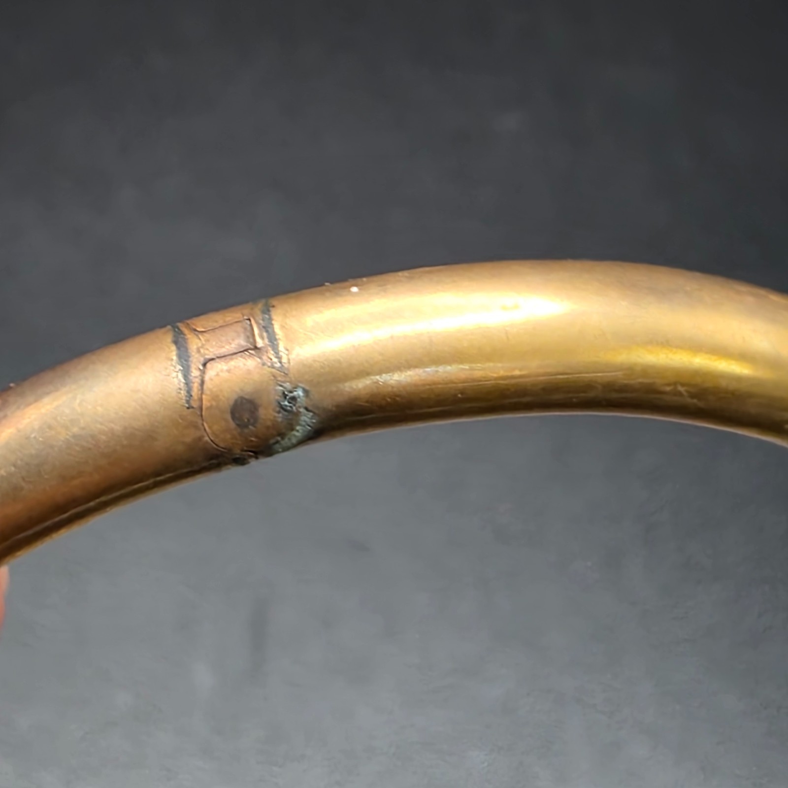 Antique Victorian 14K Gold Belcher Set Hinged Bangle Bracelet. Estate Find 7.69g