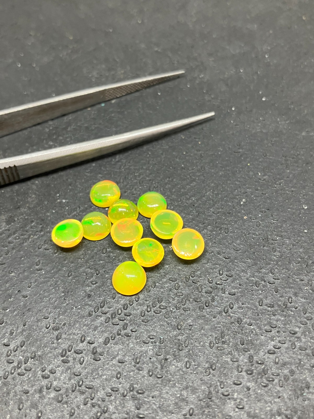 Opal Round Flat Back AAA Natural Ethiopian Yellow Loose Gemstone For All Jewelry