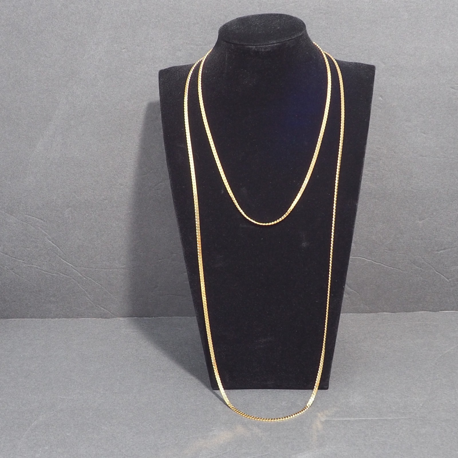 14K Gold Plated Flat Cuban Link Chain Set 16″ & 30″ Necklaces Hip Hop Unisex