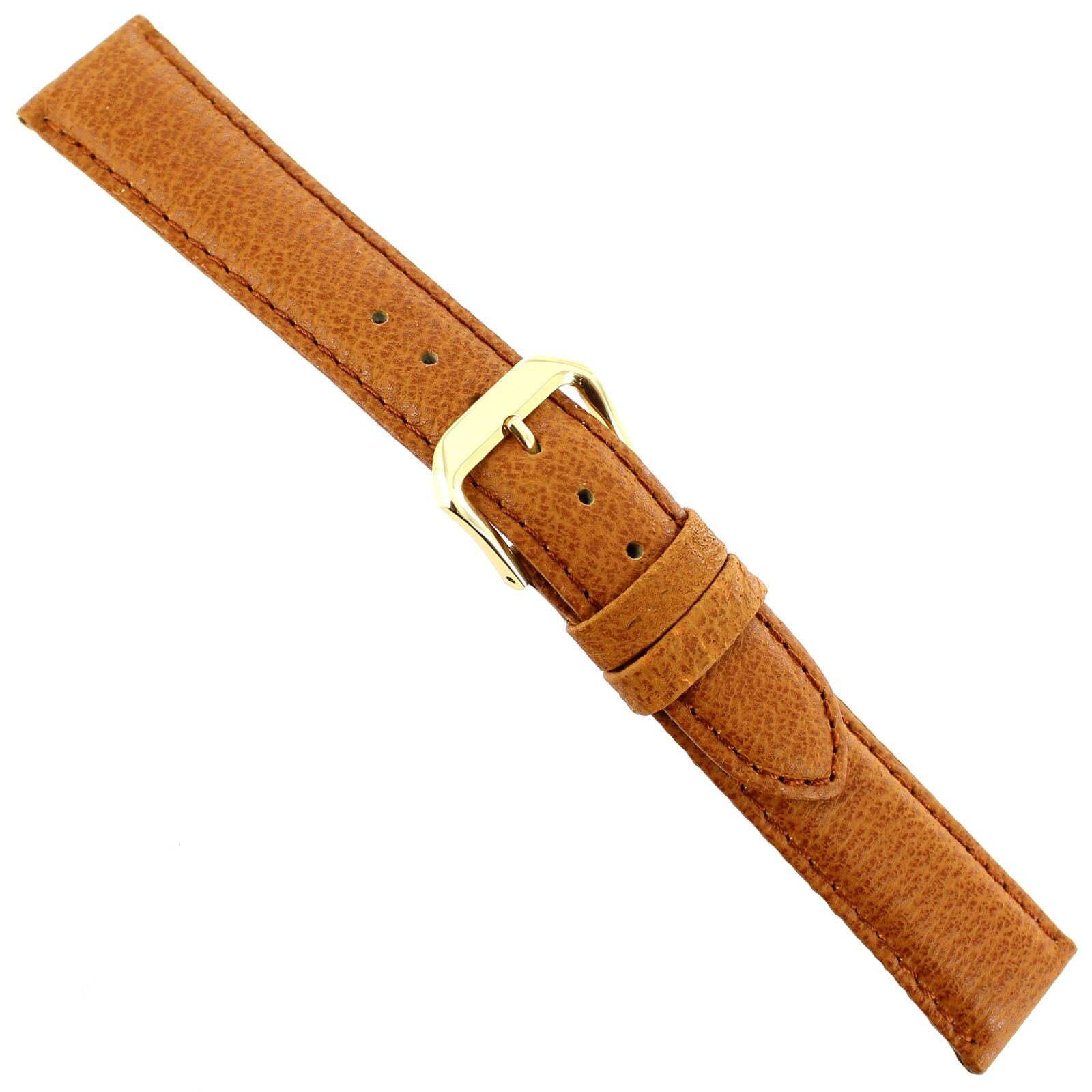 18mm Kreisler Honey Tan Genuine Pigskin Leather Padded Stitched Mens Band Reg
