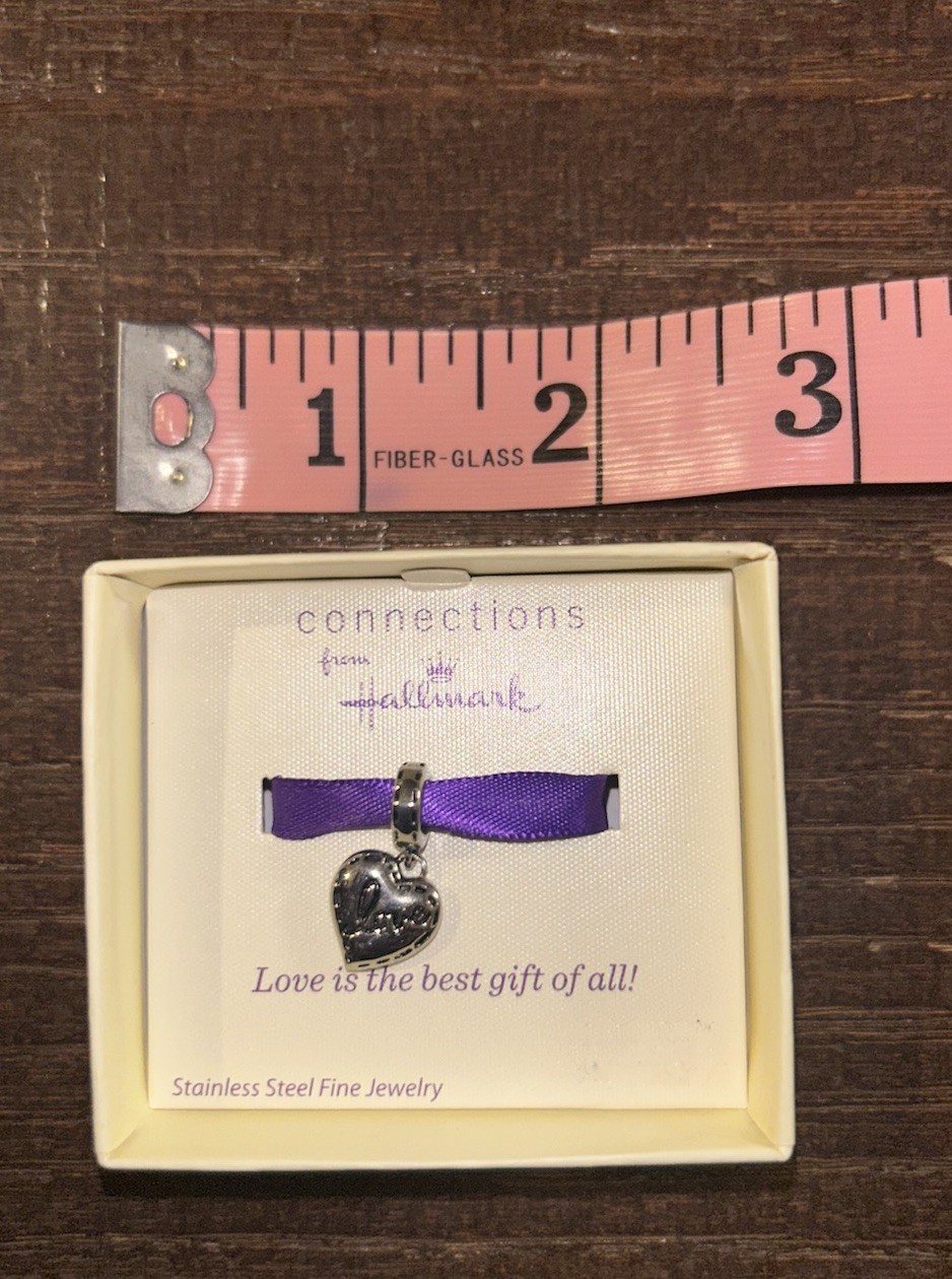 Connections From Hallmark Stainless Steel Heart Dangle Charm Love Engraved New