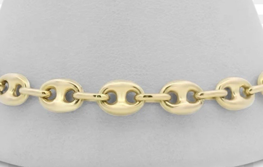 14k Yellow Gold Hollow Puff Gucci Lnk Women’s Bracelet