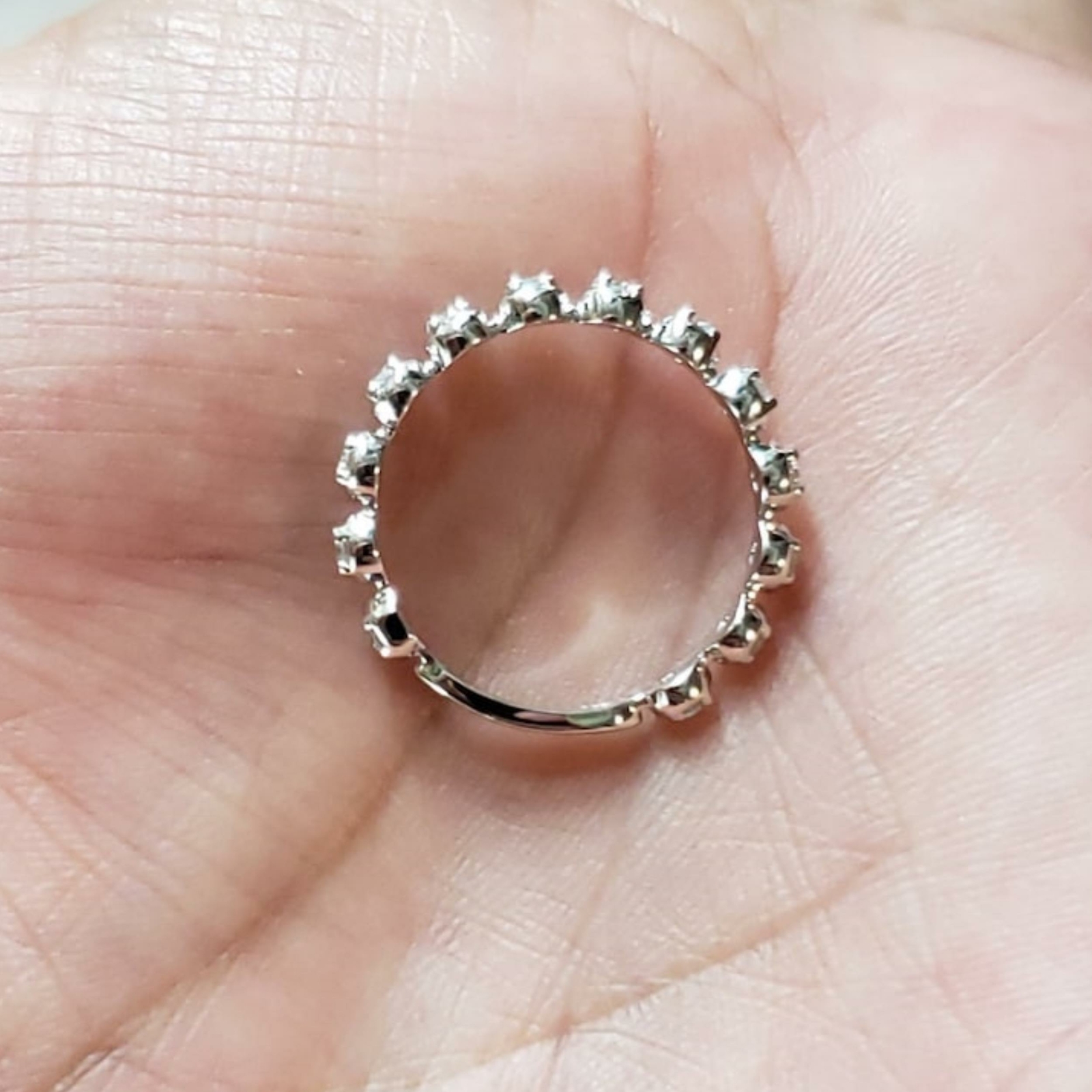 14Kt Gold 0.36 Ct Genuine Natural Diamond Half Eternity Wedding Band