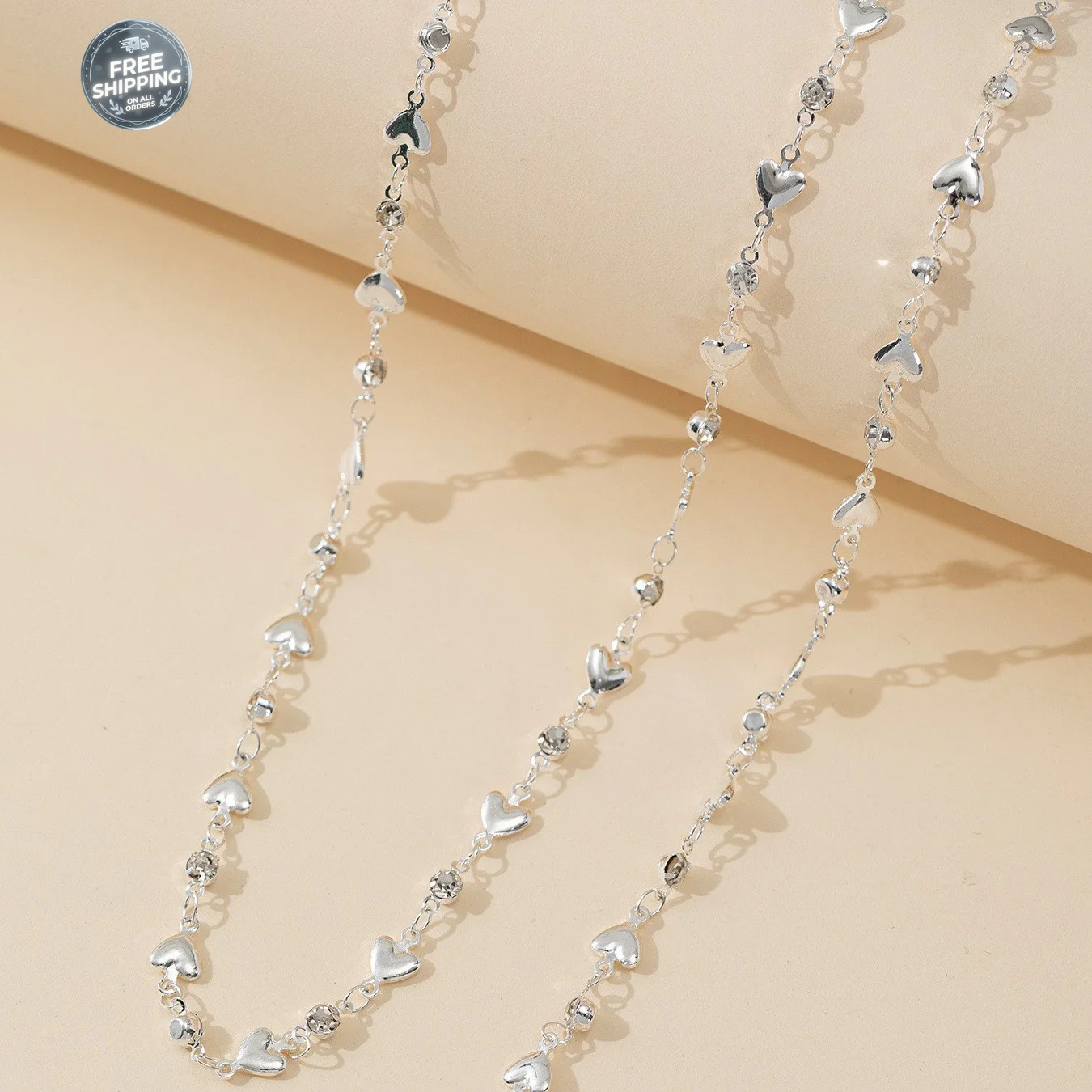 Trendy Gold Silver Color Glass Long Y-Shaped Necklace Metal Collarbone Chain