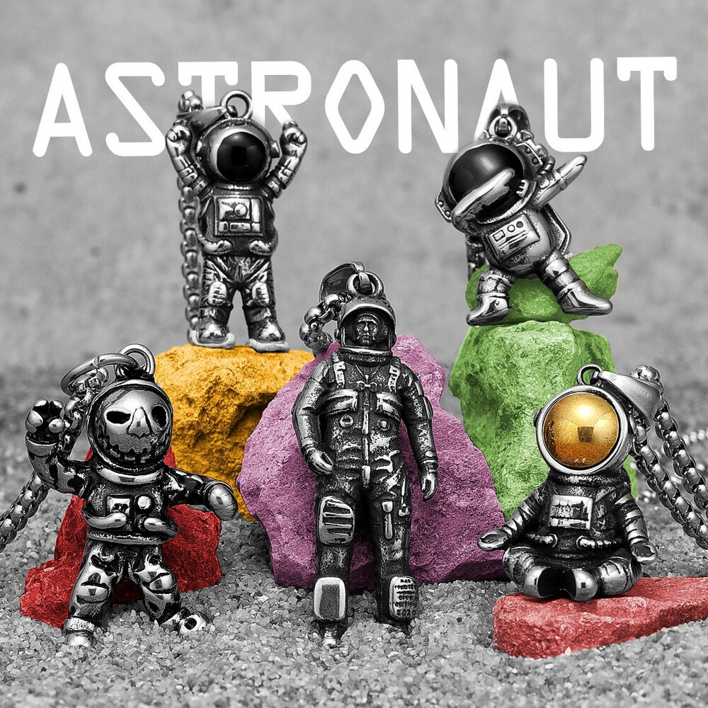 Variety Astronaut Necklaces Pendants Stainless Steel Punk Rock Cute Hip Hop 2023