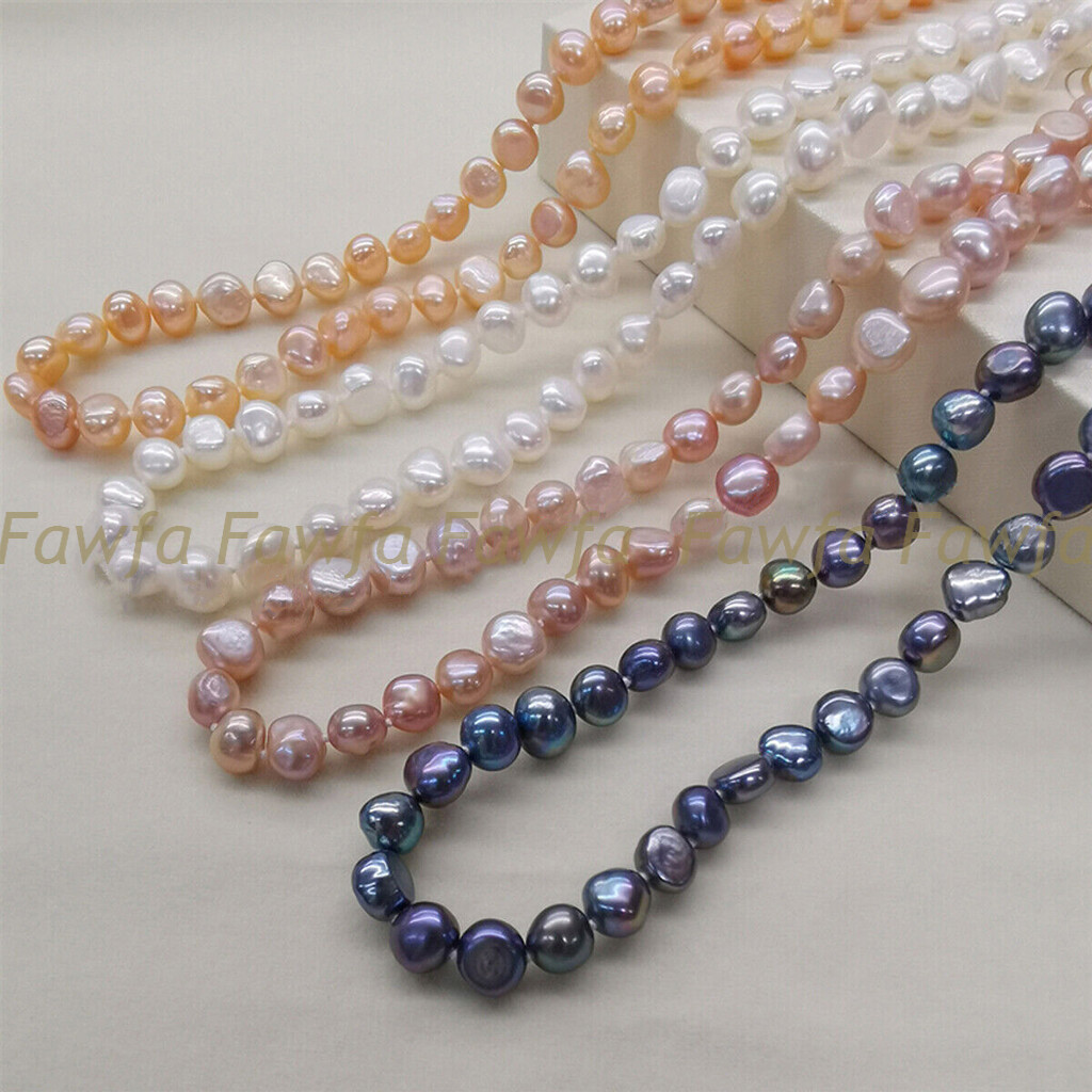 Genuine 6-7/7-8/8-9/9-10mm Natural Multicolor Freshwater Baroque Pearl Necklace