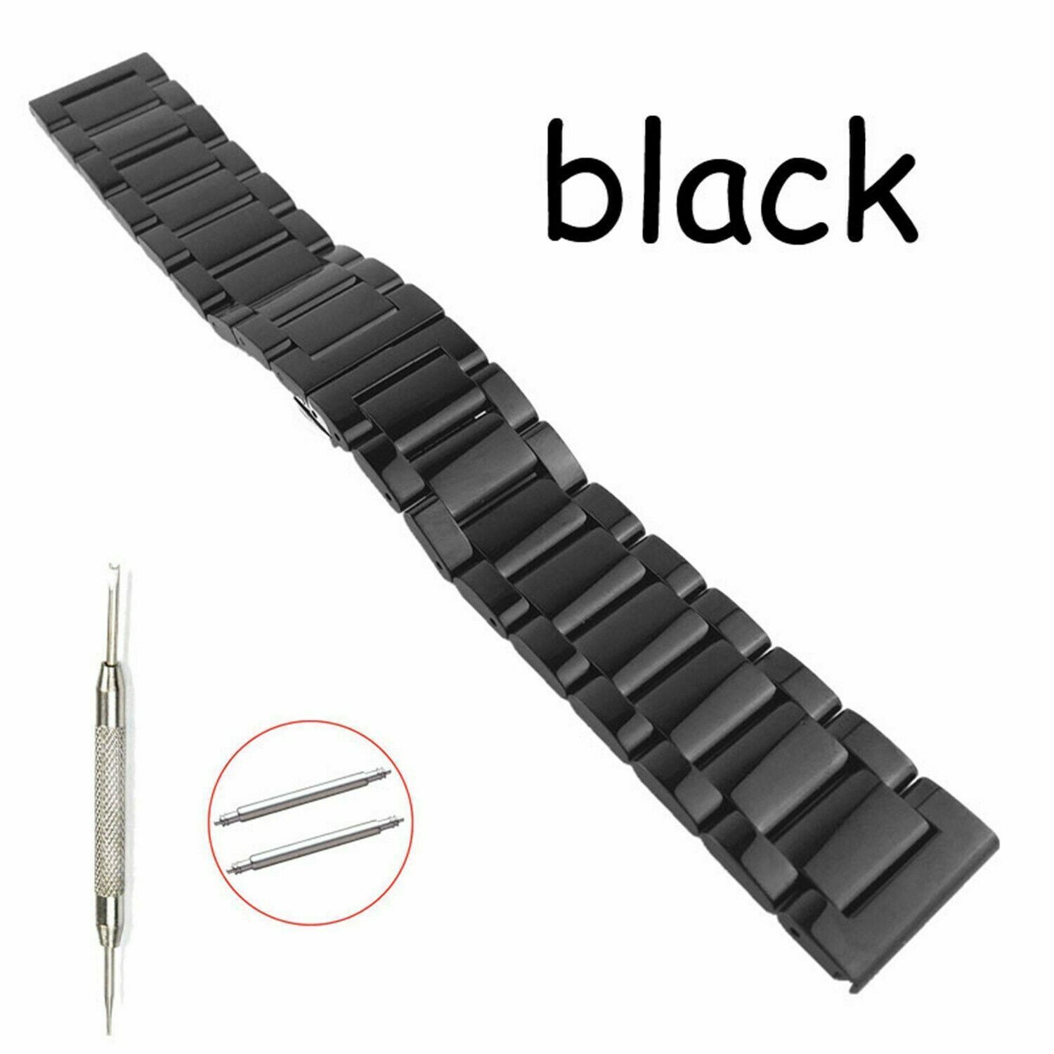 16-26mm Dual Colors Sport Stainless Steel Strap Metal Link Bracelet Watch Band