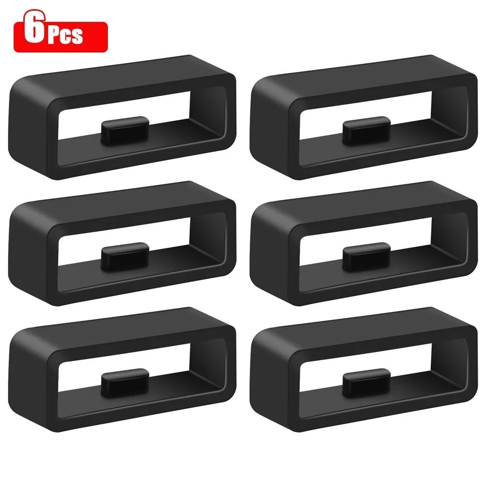 10-Pack Silicone Watch Strap Band Hoop Loop Retainer Buckle Holder Ring Keeper
