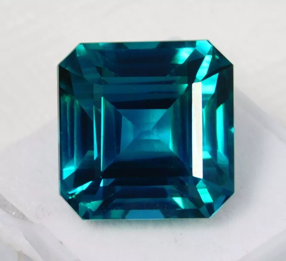 Certified 10 Ct Natural Grandidierite Bluish Green Asscher Cut Loose Gemstone