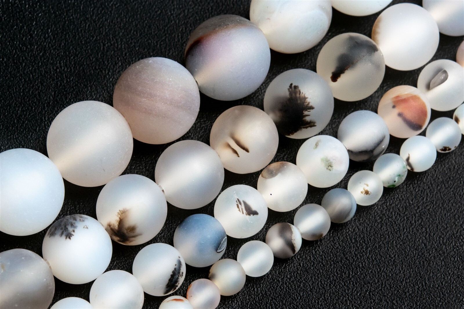 Natural Matte Flower Agate Beads Grade AAA Round Loose Beads 4/6/8/10MM