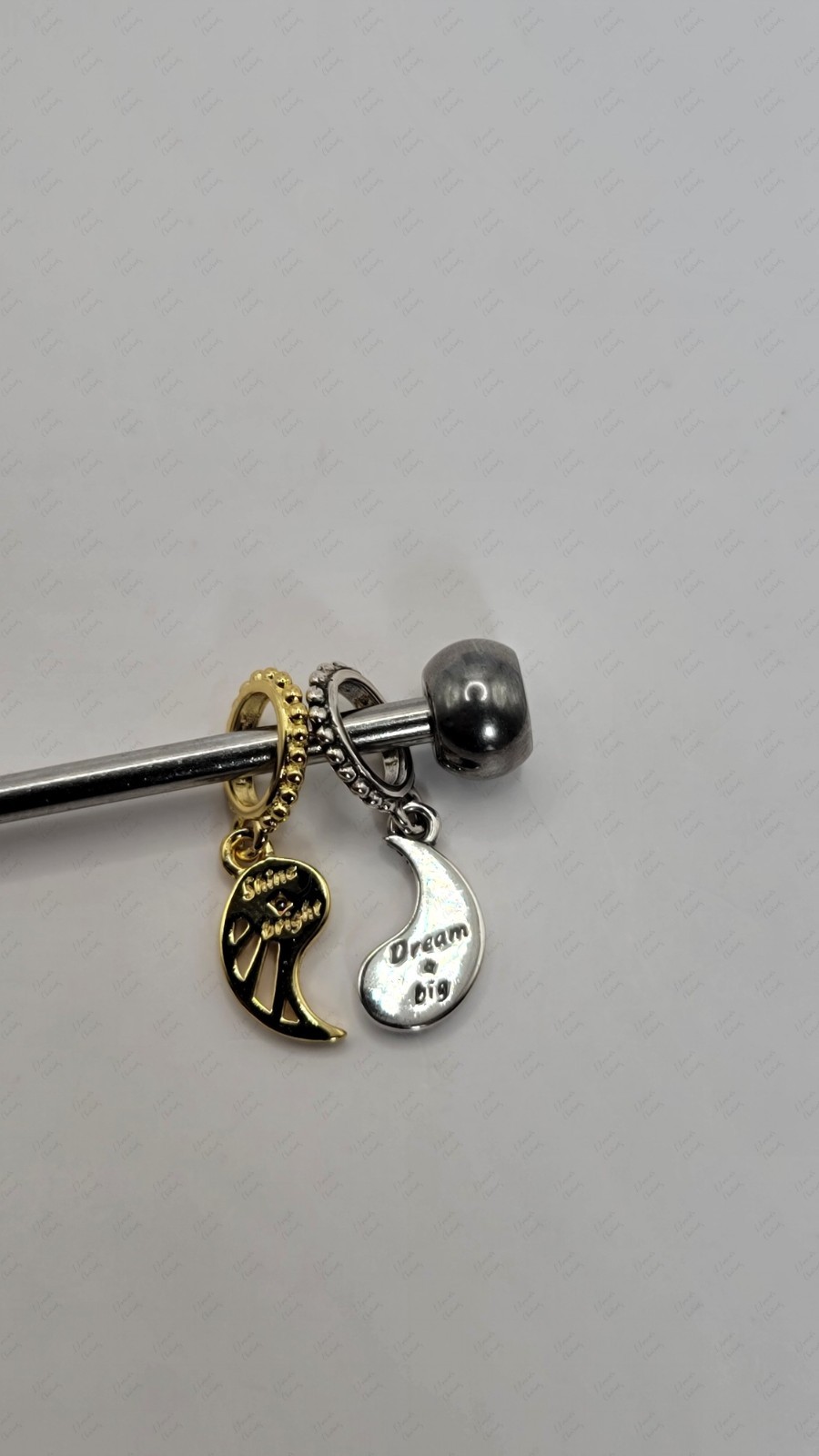 Authentic PANDORA Twotone Splittable Sun & Moon Dangle Charm 762678C01 w/Box B36