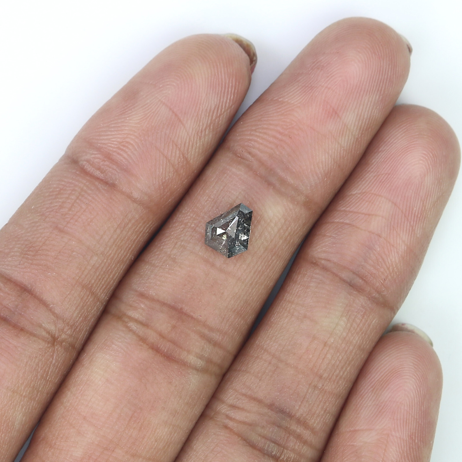 0.87 CT Natural Loose Coffin Cut Diamond 6.40 MM Salt And Pepper Diamond QL7838