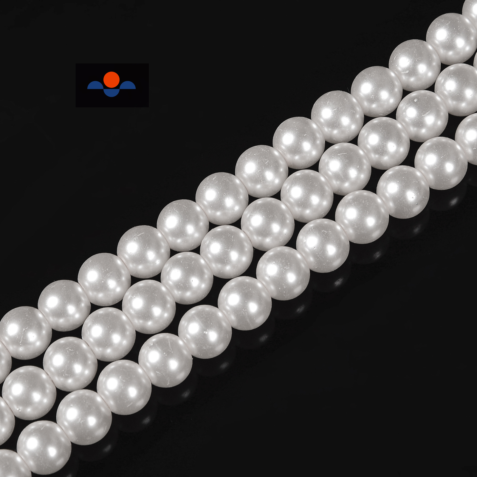 Bright White Glass Pearl Smooth Round Beads 3mm 4mm 6mm 8mm 10mm 12mm 15.5″Strnd