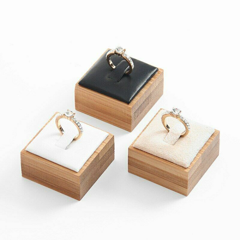 Bamboo Ring Jewelry Display Stand Holder Showcase Organizer Storage