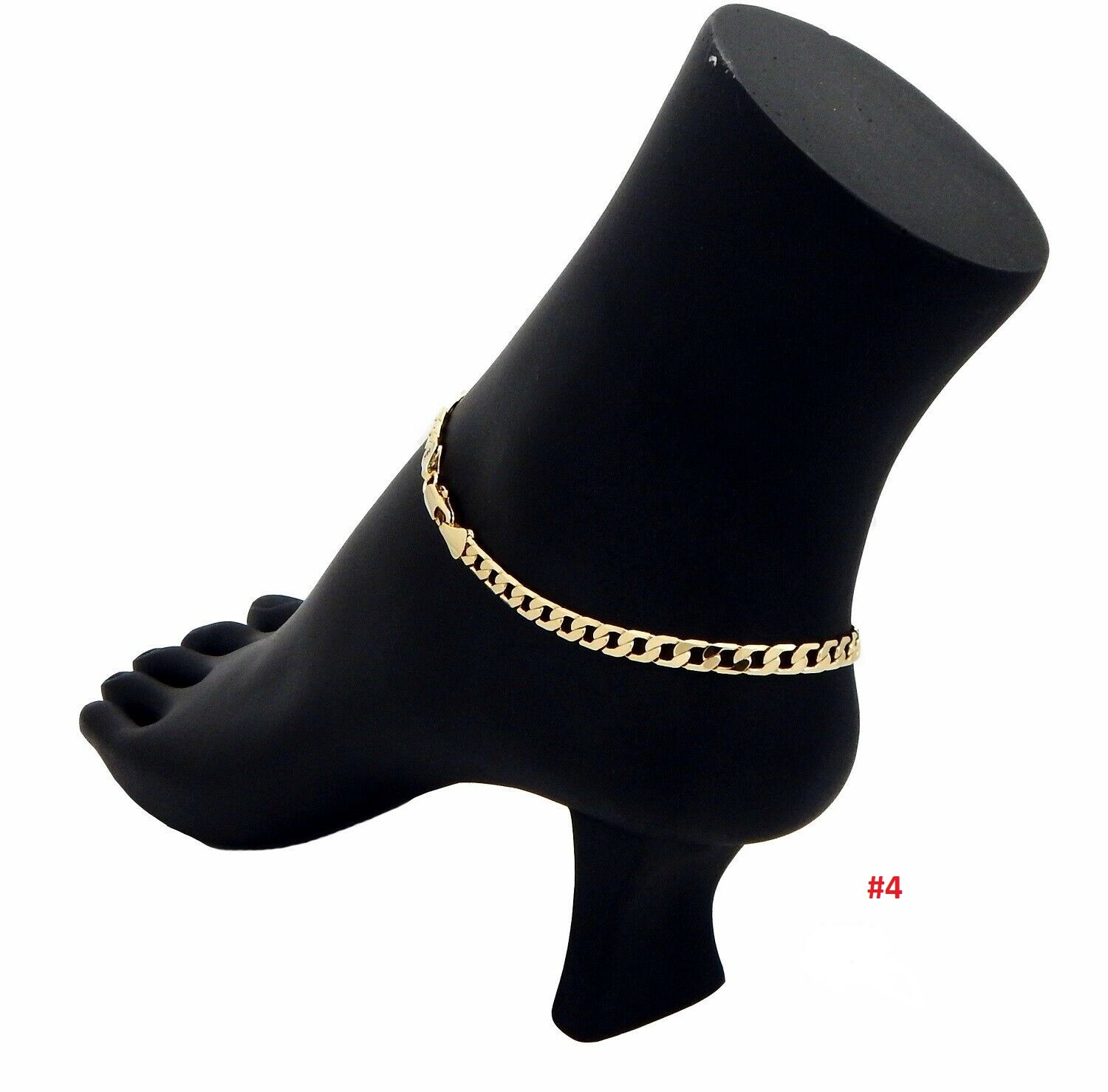 TWIST ROPE CUBAN LINK MARINER CHAIN ANKLET ANKLE BRACELET 14K ITALY GOLD PLATED