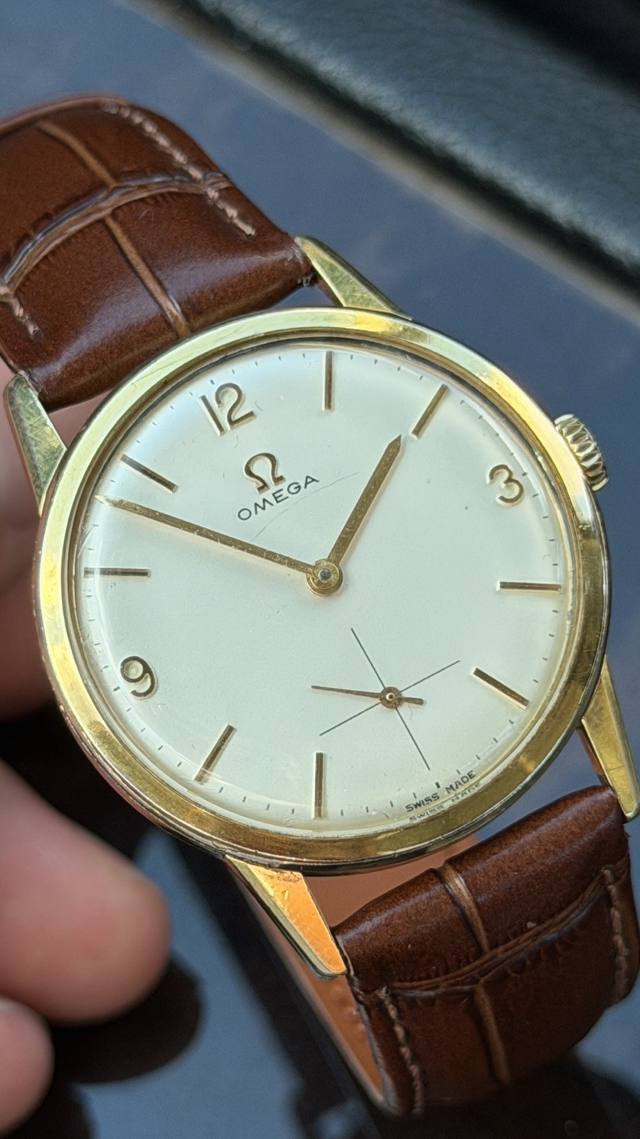OMEGA 121.001 Vintage Swiss Made Manual Wind Gold Plated 36mm Small Sec