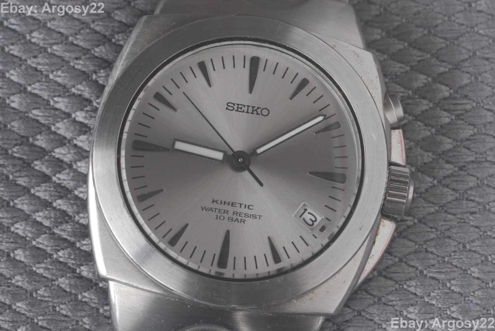 Seiko Kinetic SUS, 5M42 0E50, SCFW005, Silver dial, Restored