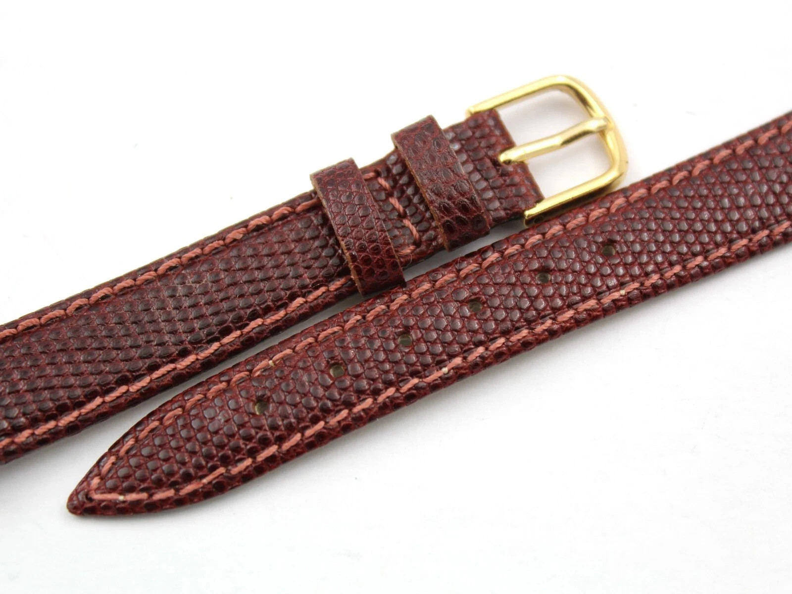 Genuine Lizard Brown Laminated Steel Buckle Watch Straps Various Sizes