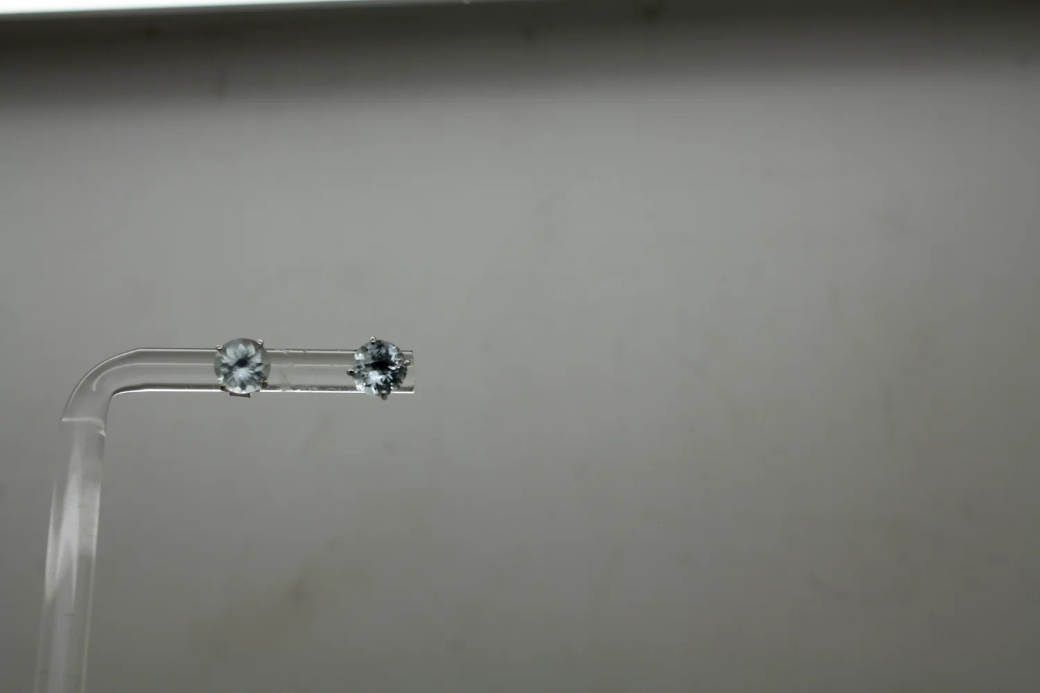 Signed 10k W.G. Round Cut 1.20ctw AQUAMARINE STUD earrings