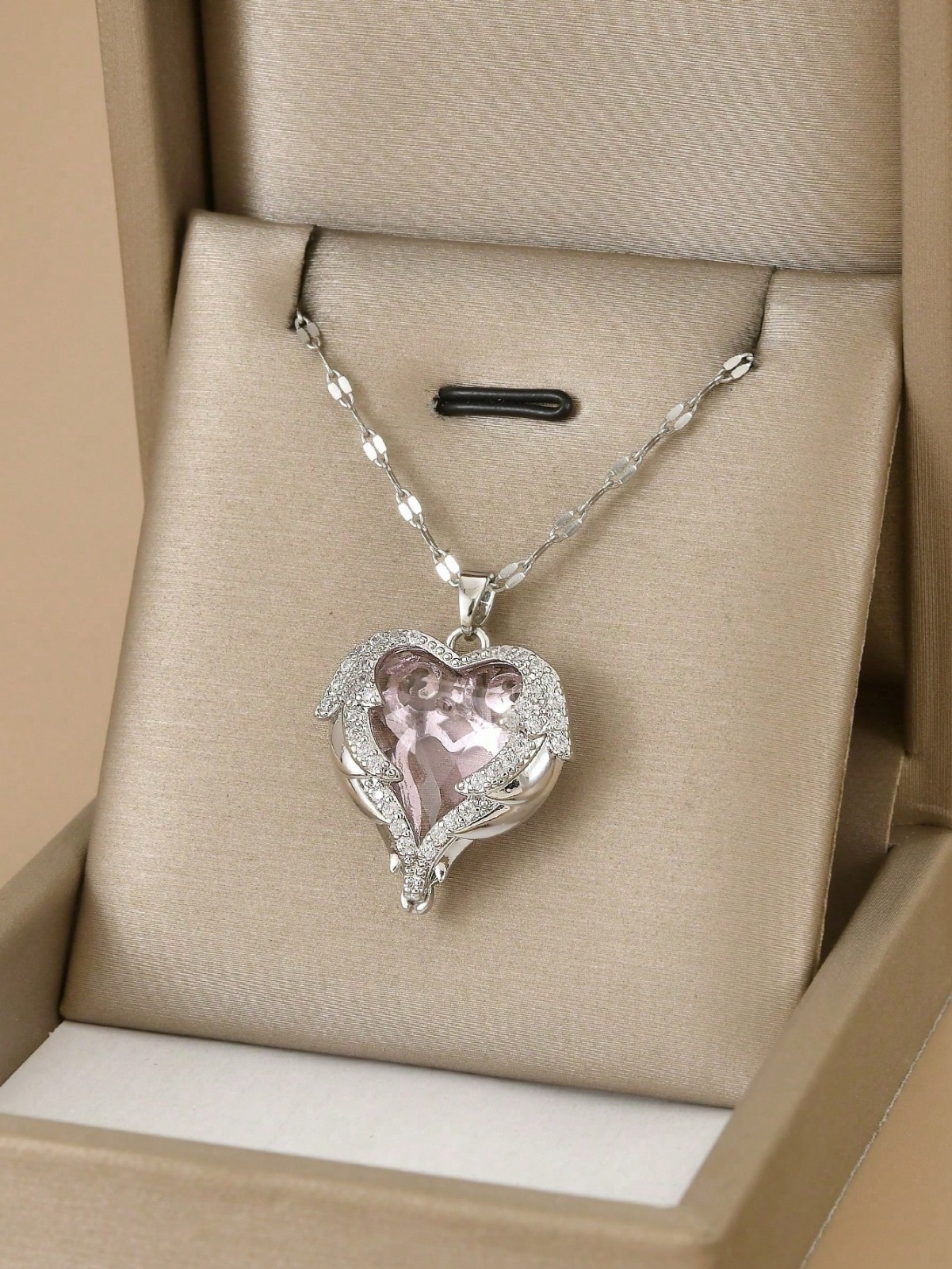 Heart Necklaces Love Gifts For Girls Angel Wings Pendant Chain for Women Mystic