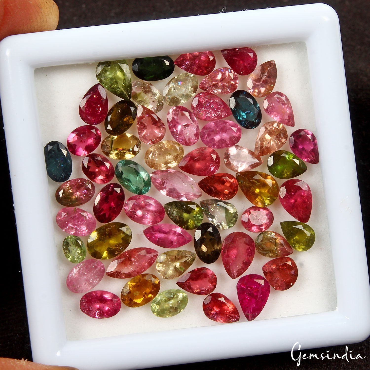 55 Pcs Natural Tourmaline Multi Color 4-7mm Loose Mix Cut Mozambique Gemstones