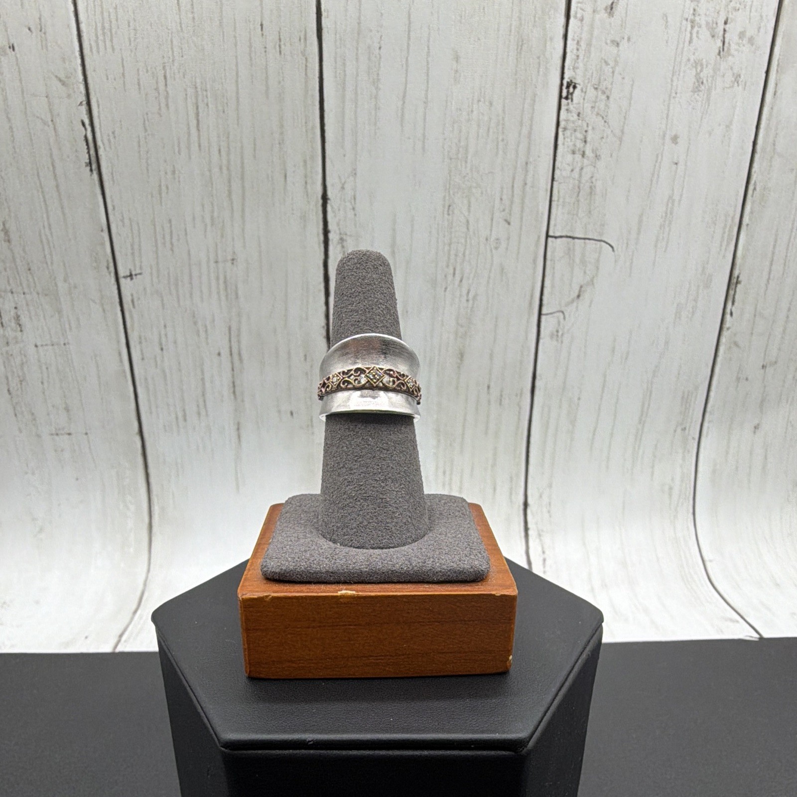 Gabriel & Co Signature Collection 925 SS & 18kt Gold Diamond Ring Size 7