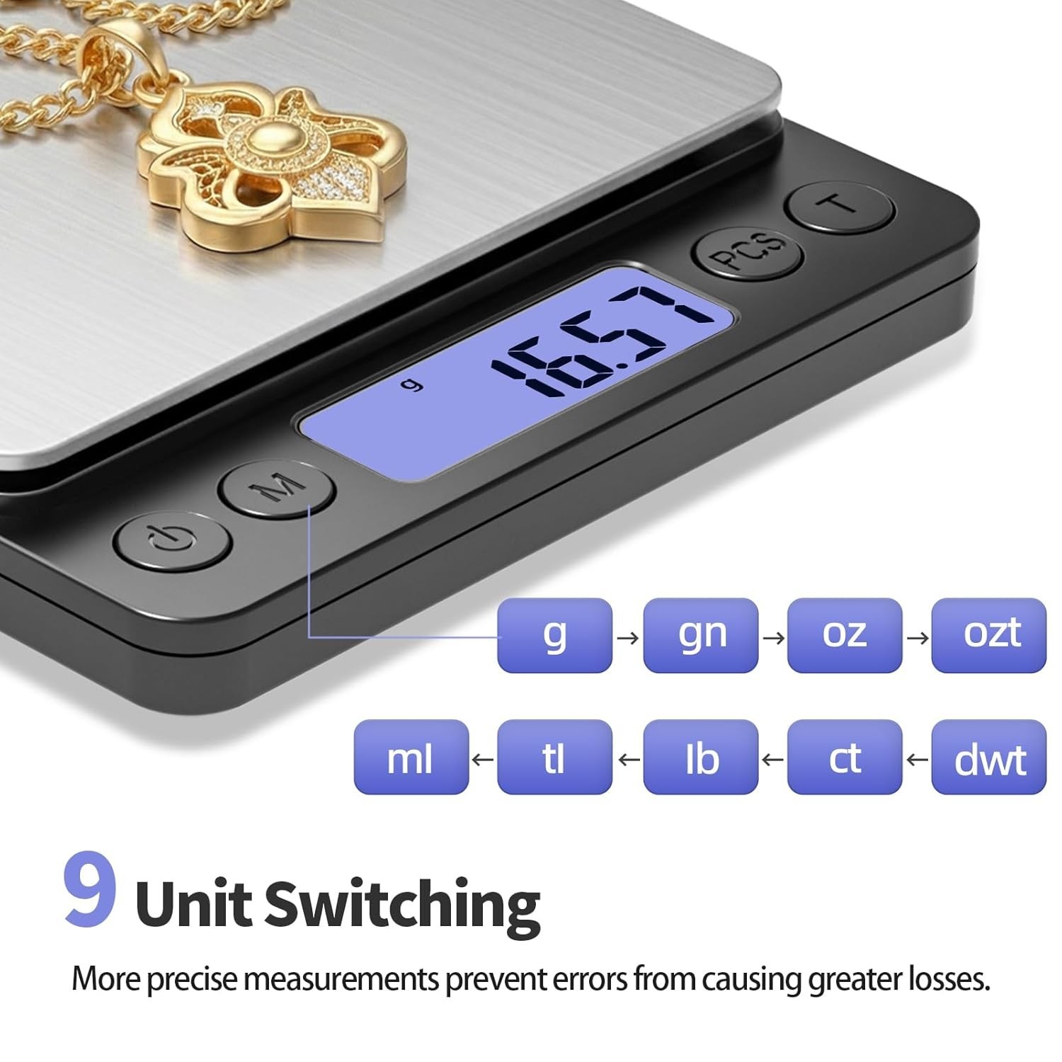 Coin scale 1kg 0.01g accuracy for coins gold jewelry with USB charging LCD