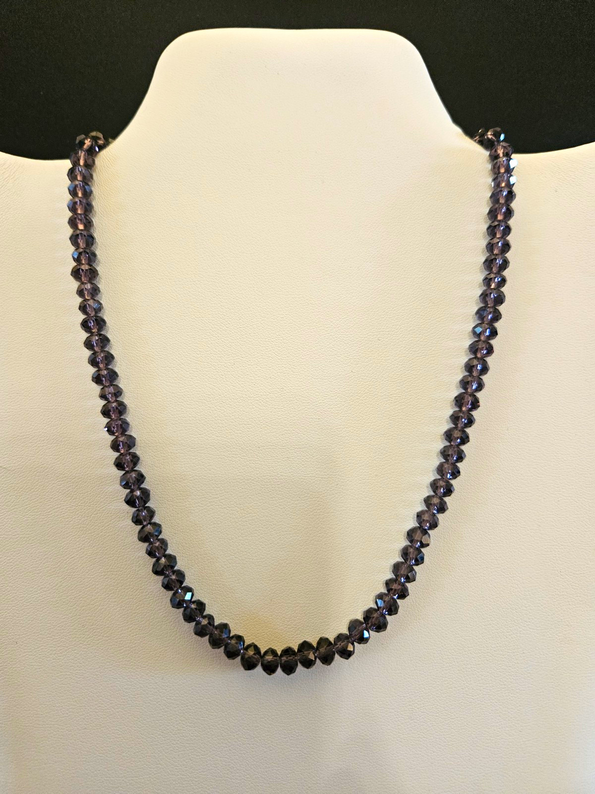 KJK NYC Katherine J Kornblau Purple Faceted Round Crystal Beaded Necklace