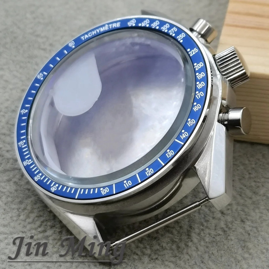VK63 Case 39.7mm Metal Case Chronograph Case Bezel,watch Sealed Back Moon Watch