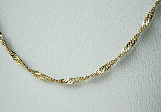 585 REAL GOLD *** Singapore Chain Chain Rotated 1.2mm / 38-40-42-45-50cm