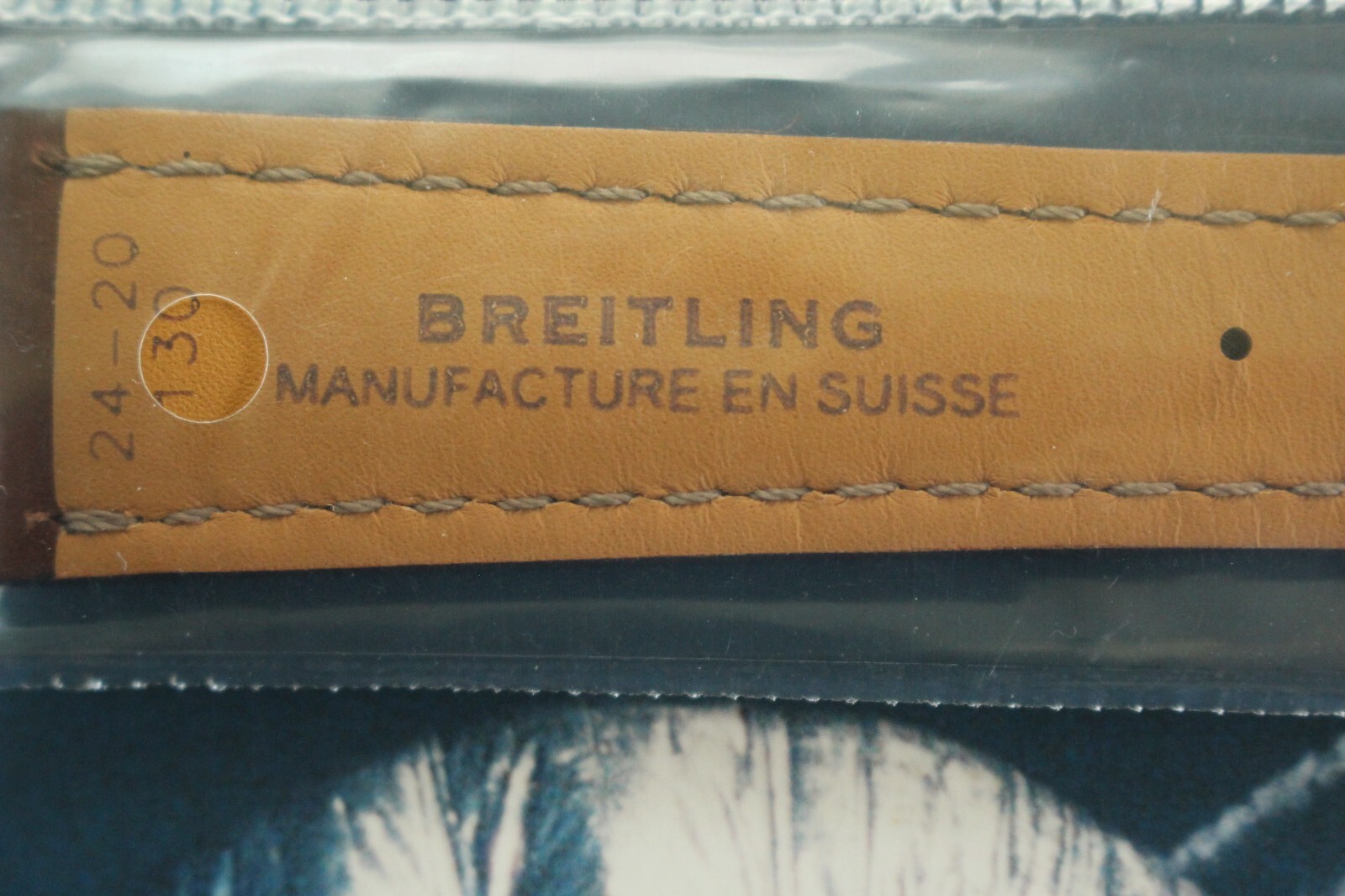 BREITLING 443X 24-20 BROWN DELUXE CALF TONGUE BUCKLE WATCH BAND WATCHBAND STRAP