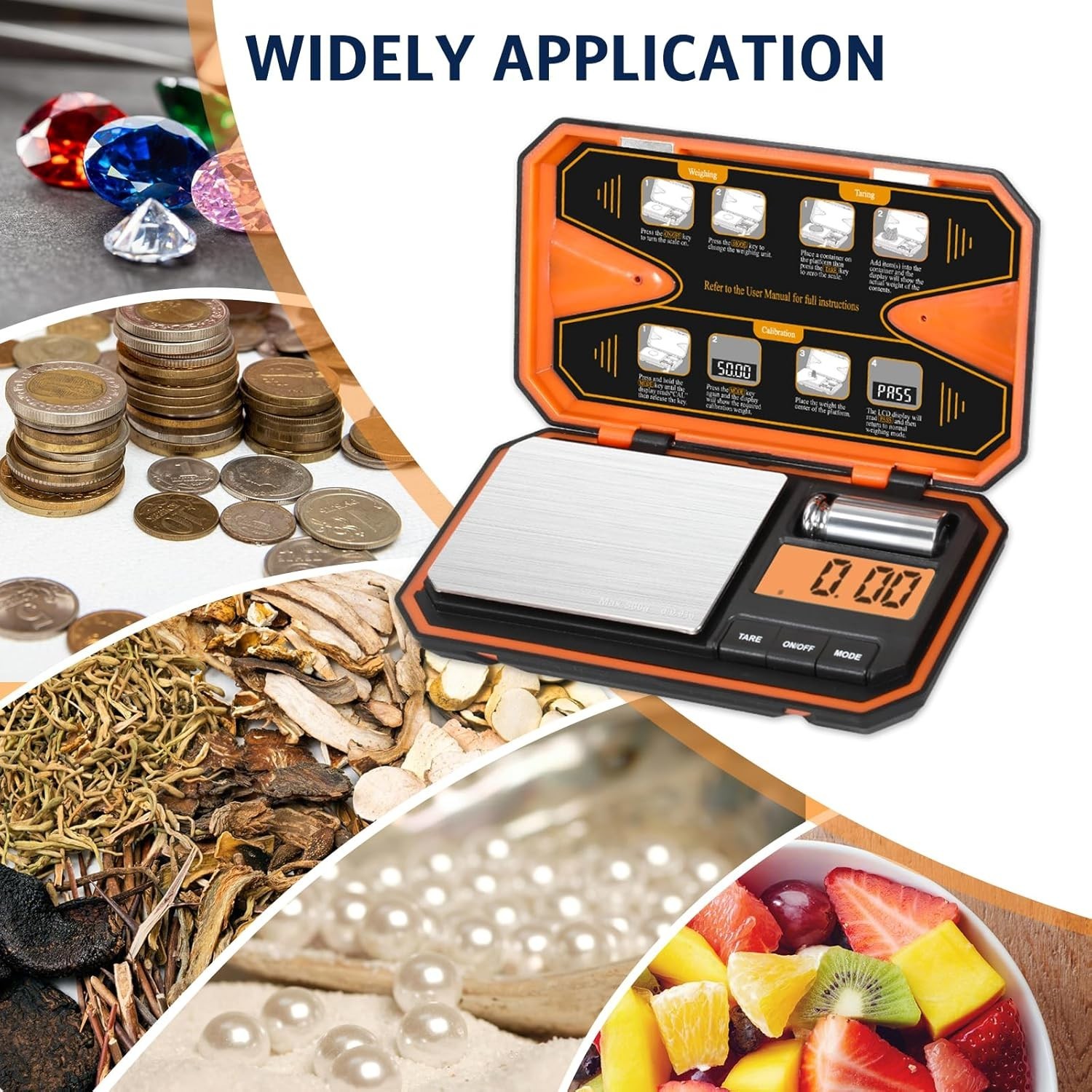 Compact 500g x 0.01g Digital Scale with Tare Function for Jewelry & Cooking