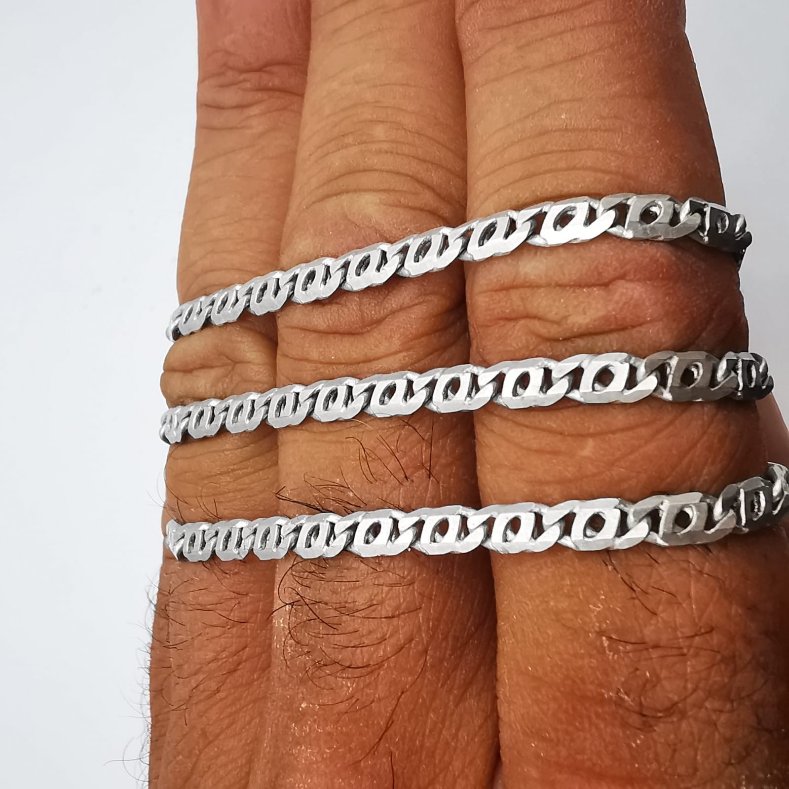 Vintage 925 Sterling Silver Chain Necklace Signed Artisan Fine Jewelry 46cm