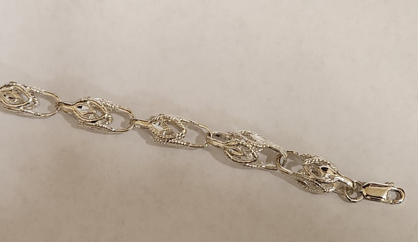 Men’s Lady’s 925 Silver Large Turkish Link Rope Bracelet 8in inch Long 9mm Wide