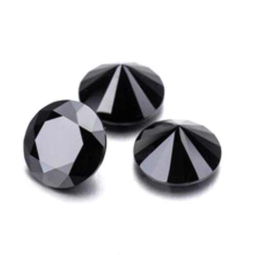 Brilliant Black Moissanite Diamond Round Cut 2 MM to 4 MM for jewelry