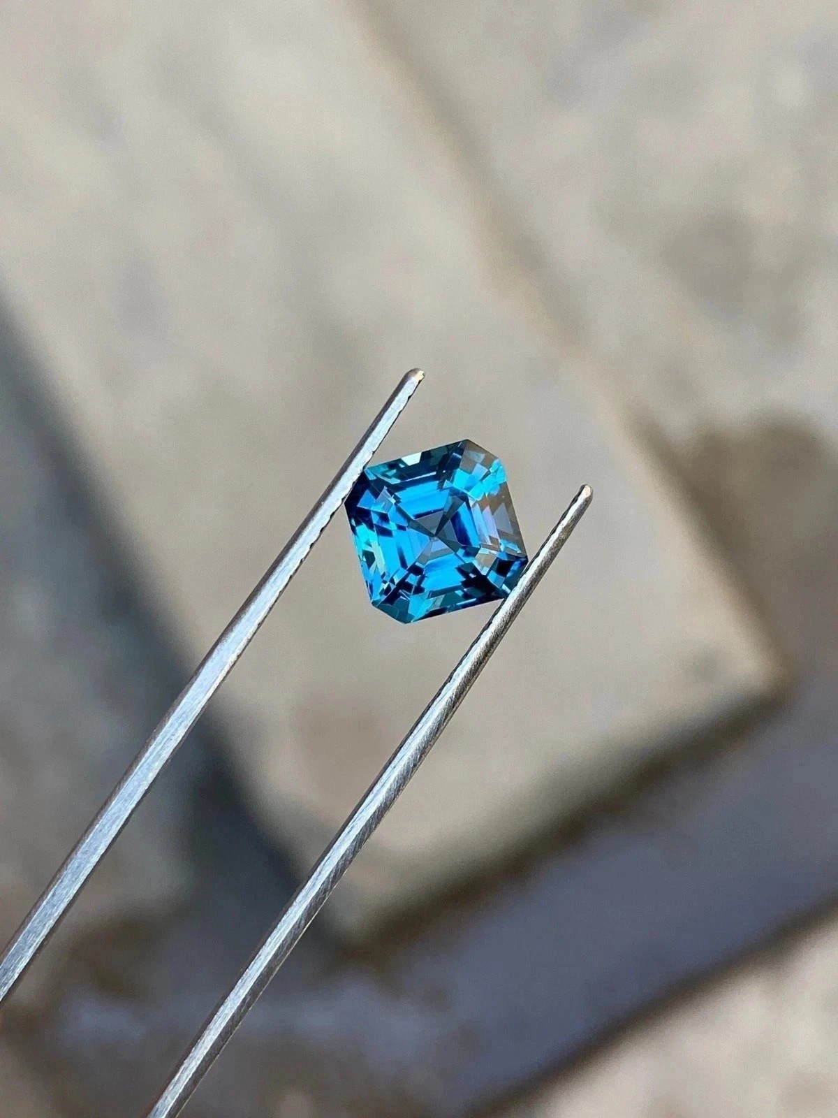Natural 9.25 Ct Blue Aquamarine Asscher Cut Loose Certified Jewelry Gemstone