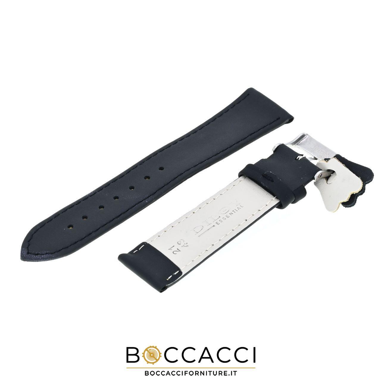 DILOY 14mm Black Smooth Unpadded Leather Strap (NEW)