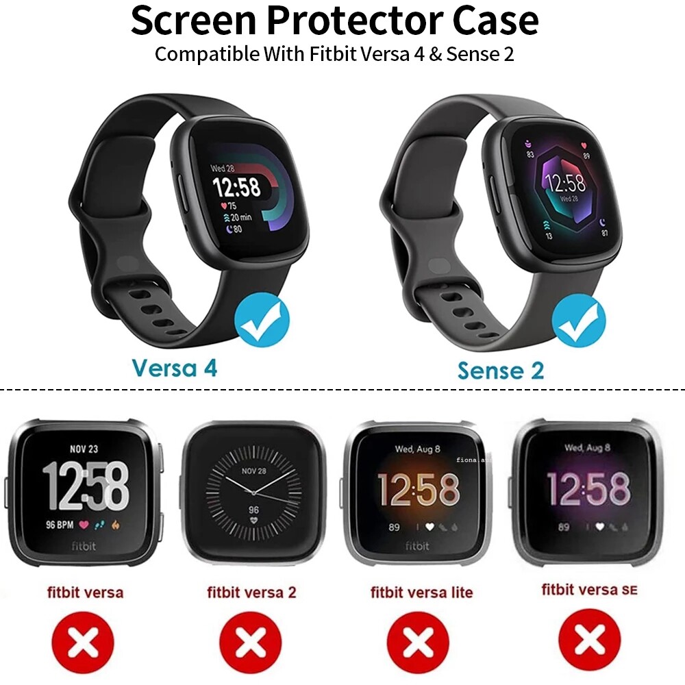 OZ Soft 360° Full Screen Protector Case Cover For Fitbit Versa 4 /Sense 2 Case