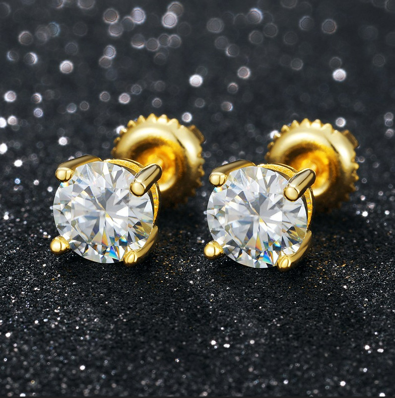 0.1-1 Carat D Color VVS 1 Moissanite Stud Earrings For Women 925 Sterling Silver